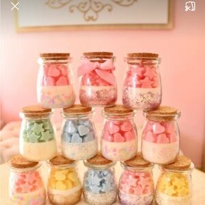 Colorful Decorative Jar Set with Cork Lids
